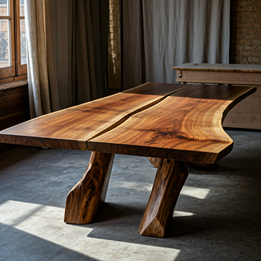 Orchid Carved Coffee Table — teak slab top, orchid-motif carved apron